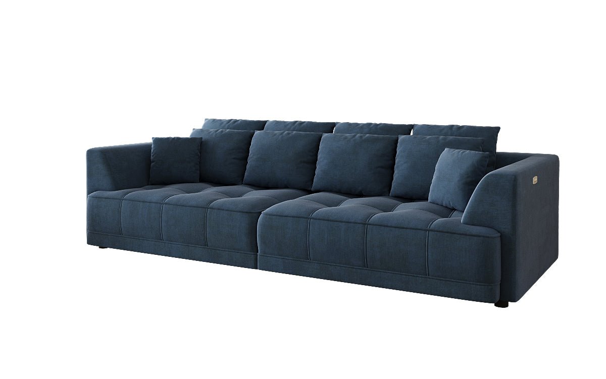Designer Big Sofa Nuvo in Velvet with Electric Sofa Bed Function