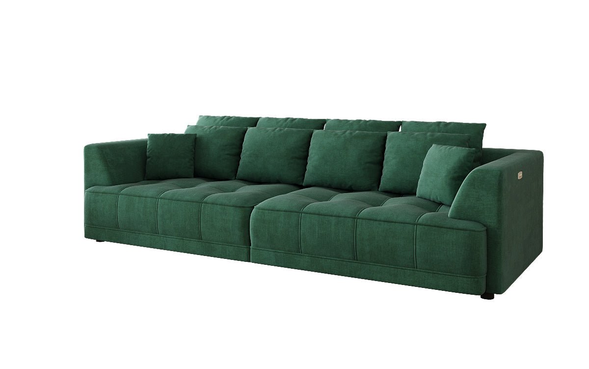 Designer Big Sofa Nuvo in Velvet with Electric Sofa Bed Function