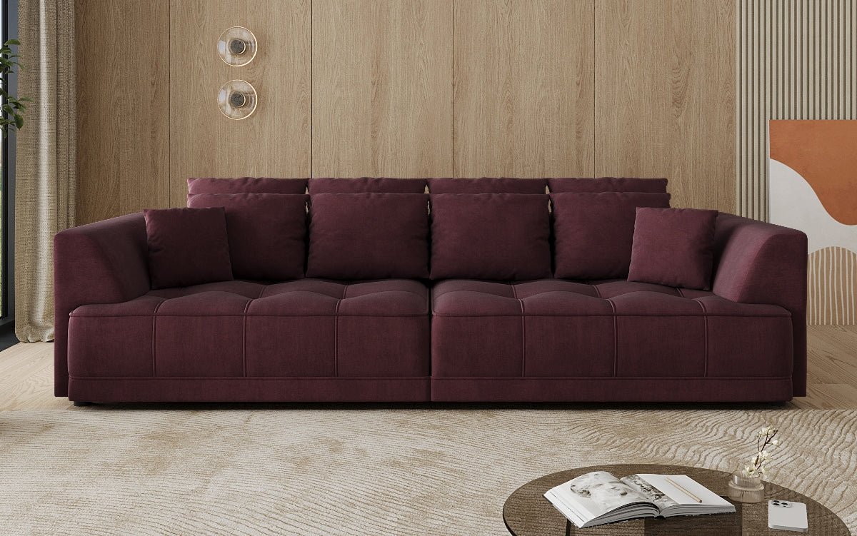 Designer Big Sofa Nuvo in Velvet with Electric Sofa Bed Function