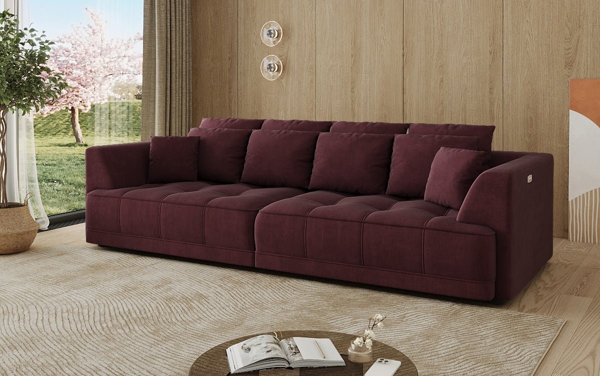 Designer Big Sofa Nuvo in Velvet with Electric Sofa Bed Function
