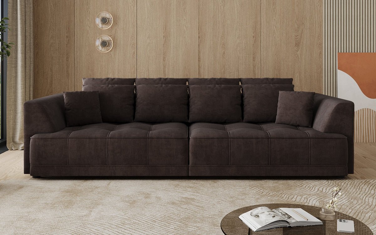 Designer Big Sofa Nuvo in Velvet with Electric Sofa Bed Function