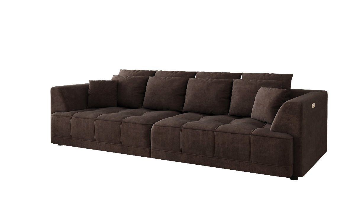 Designer Big Sofa Nuvo in Velvet with Electric Sofa Bed Function
