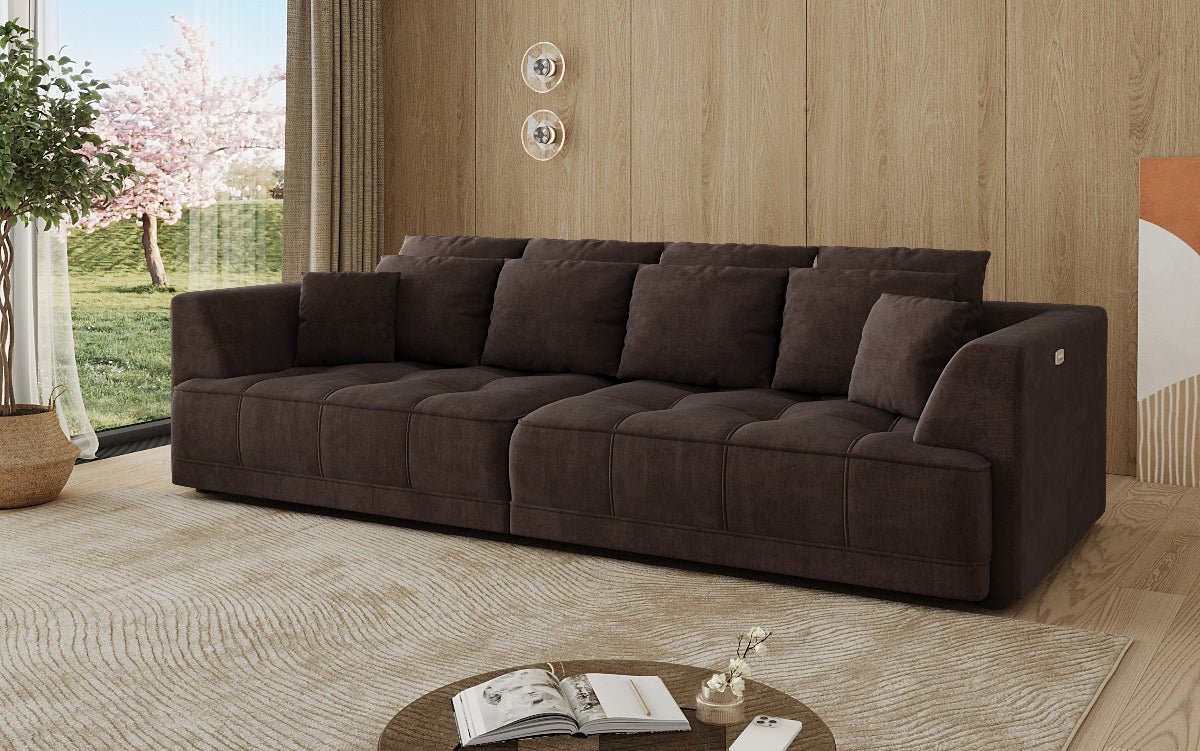 Designer Big Sofa Nuvo in Velvet with Electric Sofa Bed Function