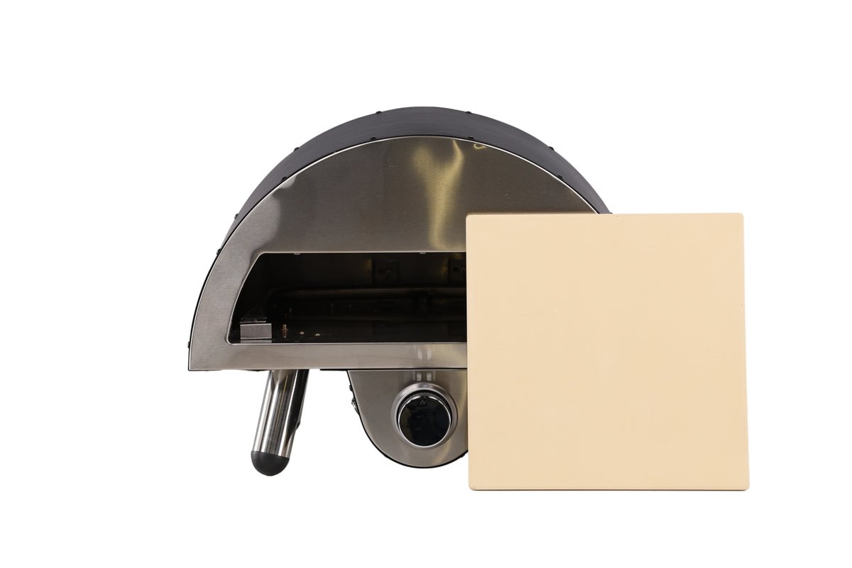 Pizzaofen Neapel - aus Stahl, Edelstahl und Keramik in Schwarz