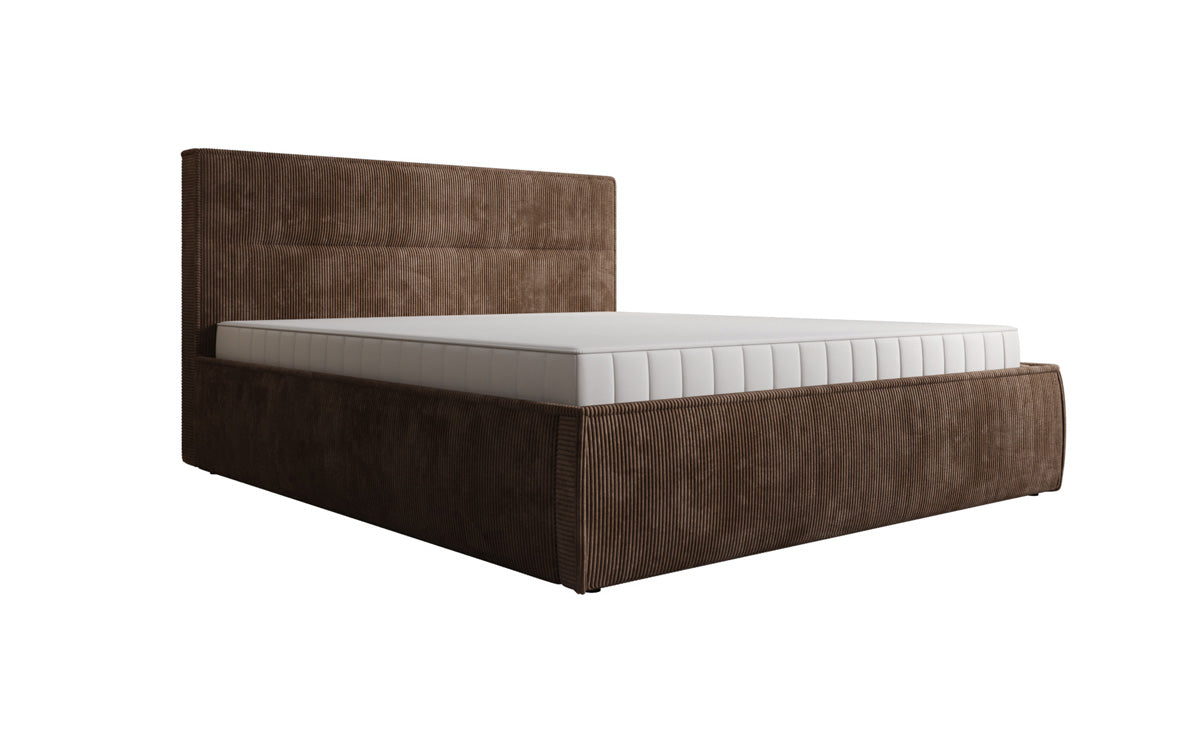 Designer upholstered bed Merry in Corduroy with storage