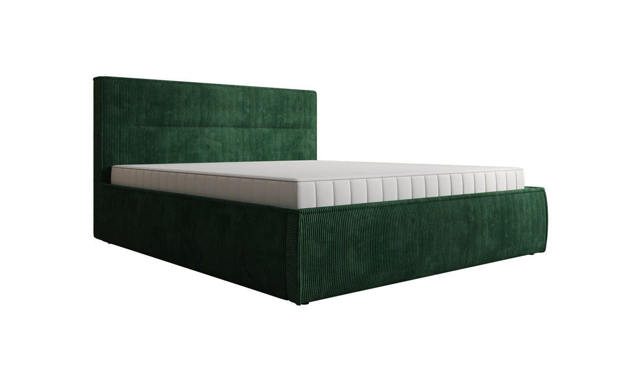 Designer upholstered bed Merry in Corduroy with storage