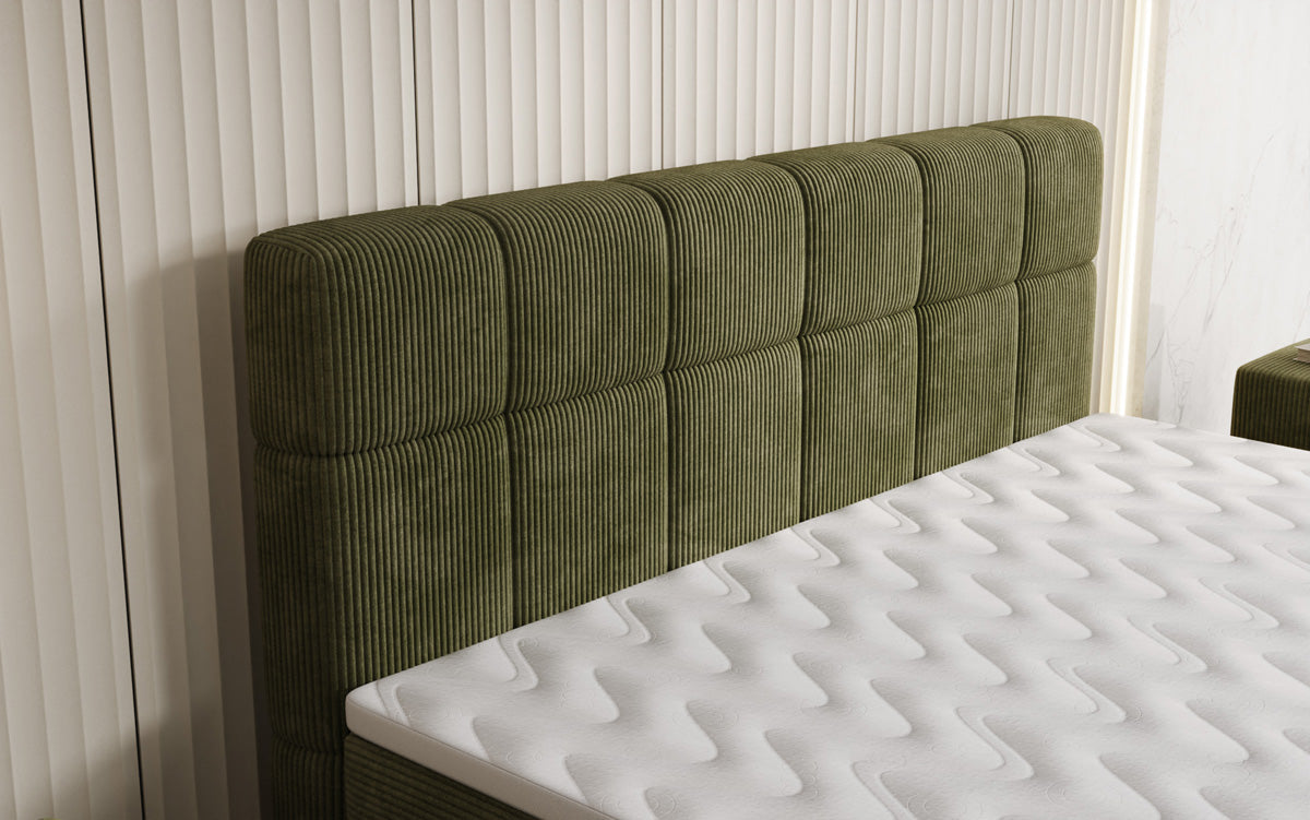 Boxspringbett Vera in Cord mit hohen Füßen