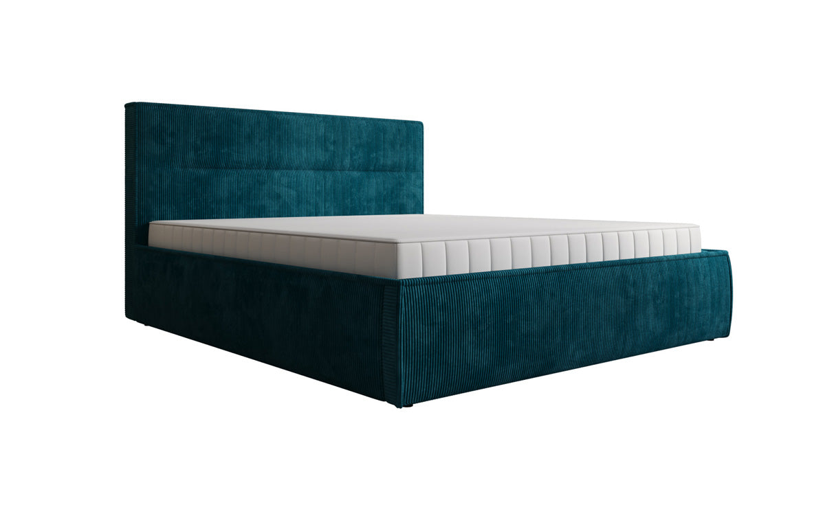Designer upholstered bed Merry in Corduroy with storage