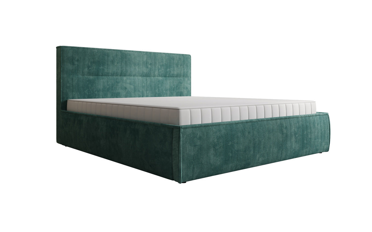 Designer upholstered bed Merry in Corduroy with storage