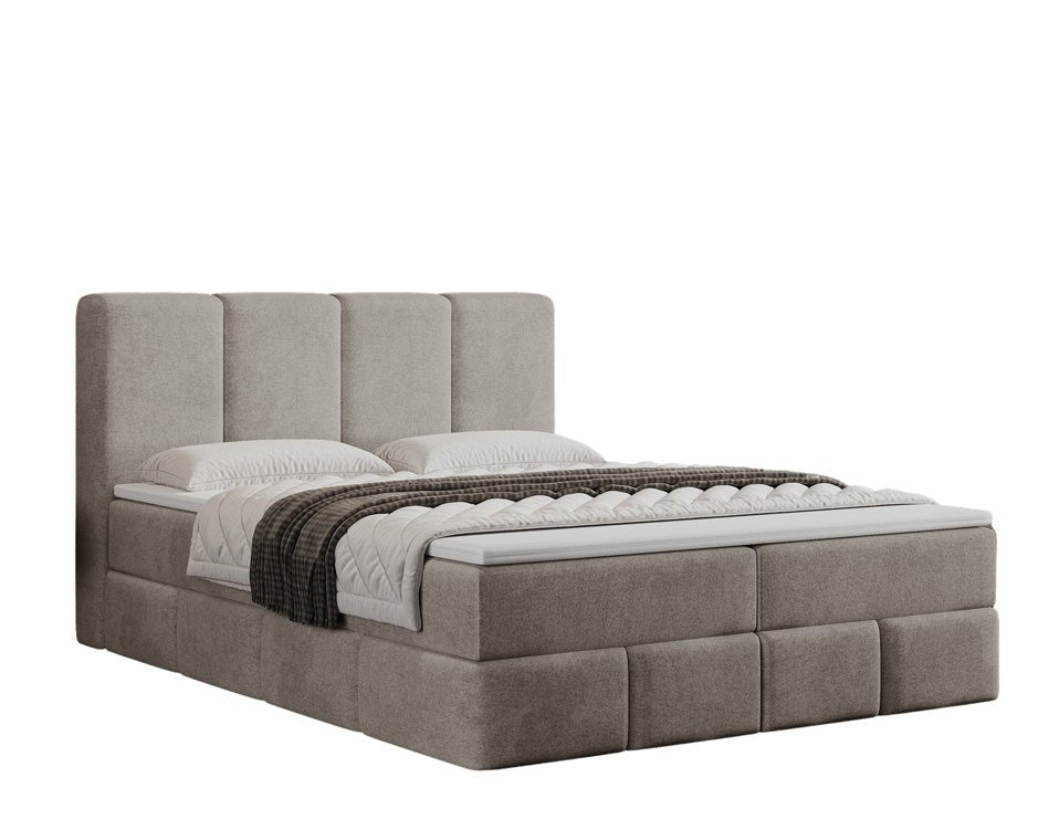 Box spring bed Venice velvet with storage