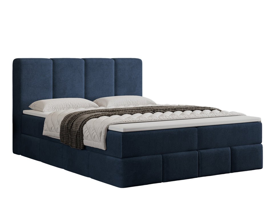 Box spring bed Venice velvet with storage
