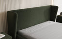 Designer upholstered bed Rosalie in teddy bouclé with storage