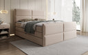 Viola box spring bed in textured fabric with storage