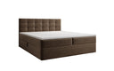 Lux box spring bed in textured fabric with storage