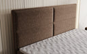 Viola box spring bed in textured fabric with storage