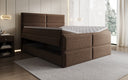 Viola box spring bed in textured fabric with storage