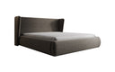 Designer upholstered bed Rosalie in textured fabric with storage