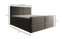 Viola box spring bed in textured fabric with storage