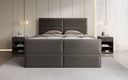 Viola box spring bed in textured fabric with storage