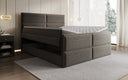 Viola box spring bed in textured fabric with storage