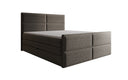 Viola box spring bed in textured fabric with storage