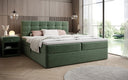 Lux box spring bed in textured fabric with storage