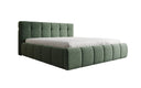 Designer upholstered bed Helena in textured fabric with storage
