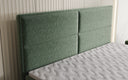 Viola box spring bed in textured fabric with storage