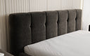 Designer upholstered bed Helena in textured fabric with storage