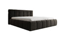 Designer upholstered bed Helena in textured fabric with storage