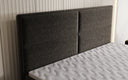 Viola box spring bed in textured fabric with storage