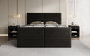 Viola box spring bed in textured fabric with storage