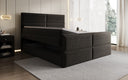 Viola box spring bed in textured fabric with storage