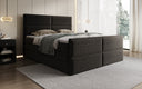 Viola box spring bed in textured fabric with storage