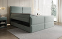 Viola box spring bed in textured fabric with storage