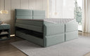 Viola box spring bed in textured fabric with storage