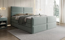 Viola box spring bed in textured fabric with storage