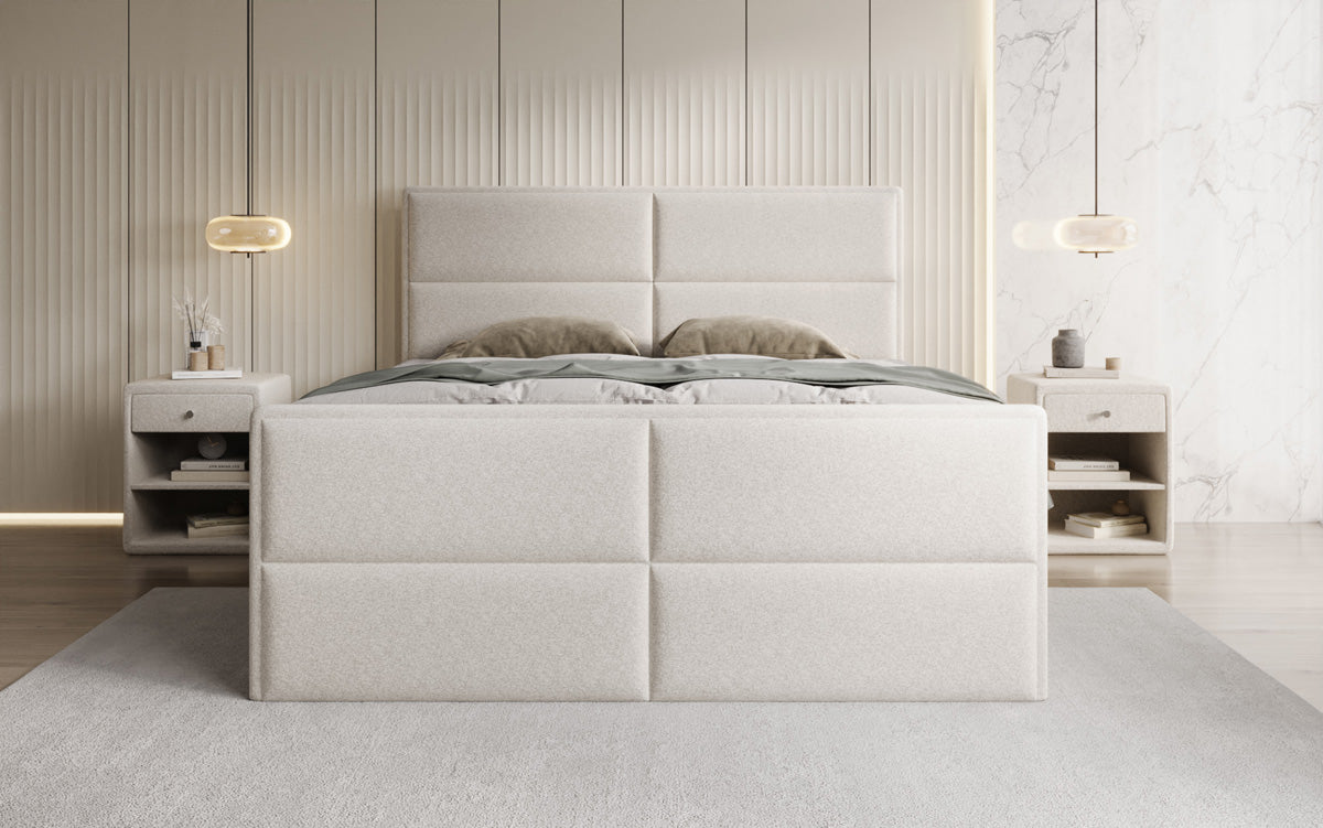 Boxspringbett Viola in Strukturstoff mit Stauraum