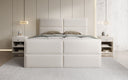 Viola box spring bed in textured fabric with storage