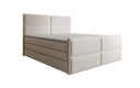 Viola box spring bed in textured fabric with storage
