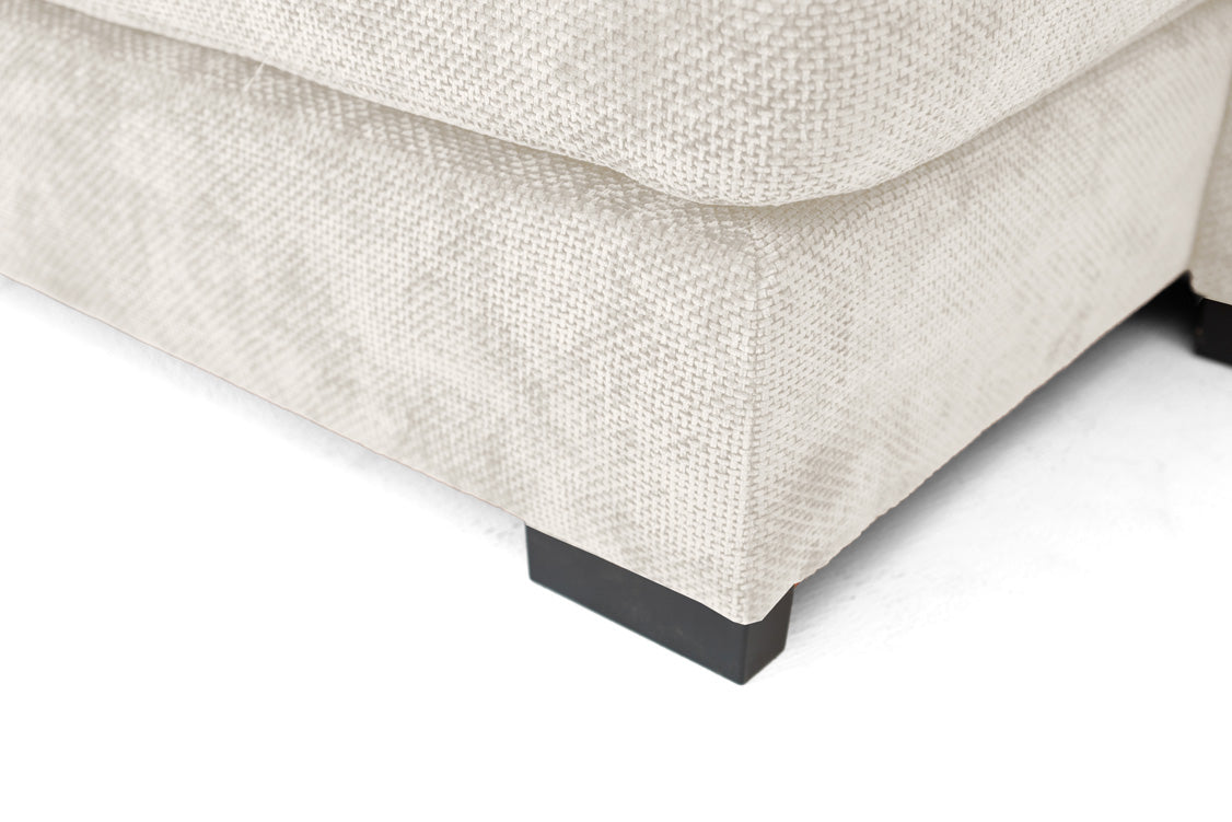 Designer sofa Selena L with sleeping function in textured fabric