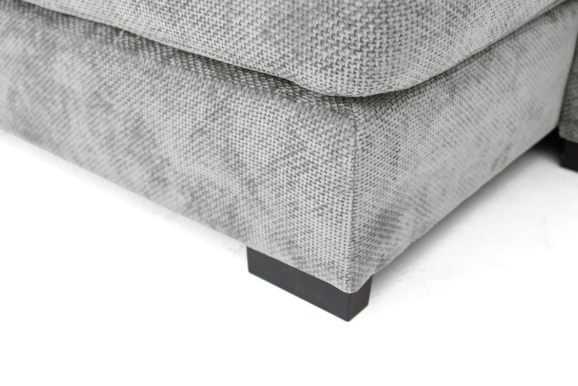 Designer sofa Selena L with sleeping function in textured fabric