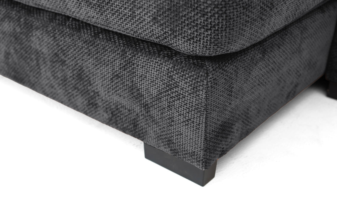 Designer sofa Selena L with sleeping function in textured fabric