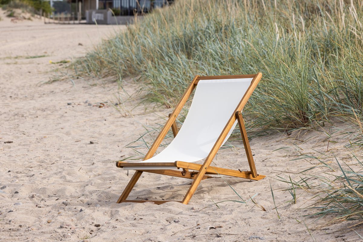 Sonnenliege Valina - aus Akazienholz mit Polyesterbezug