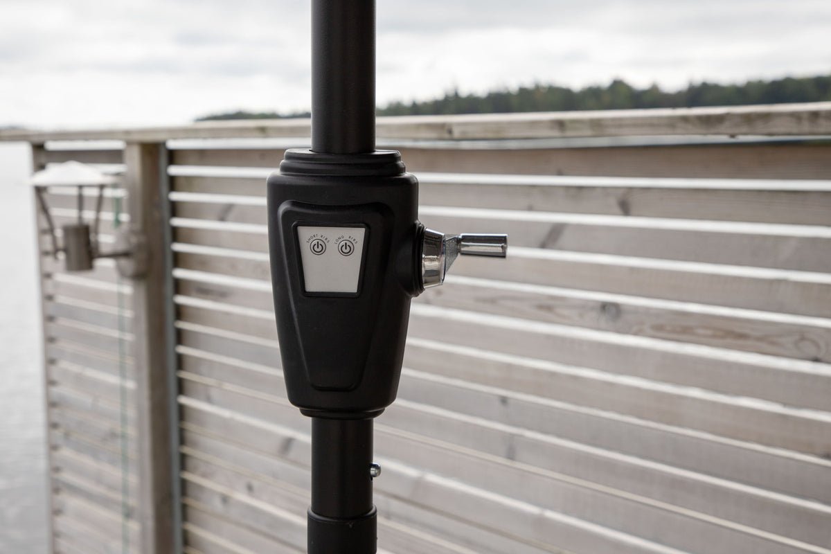 Sonnenschirm Lightning – Ø270 cm in wahlweise Schwarz oder Grau