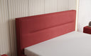 Designer upholstered bed Merry in fabric with storage