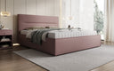 Designer upholstered bed Merry in fabric with storage