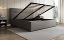 Designer upholstered bed Merry in fabric with storage