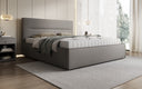 Designer upholstered bed Merry in fabric with storage