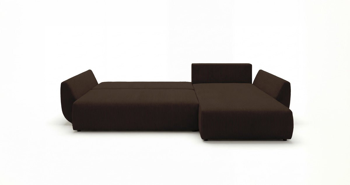 Designer Sofa Lenoa L mit Schlaf- und Klappfunktion in Cord